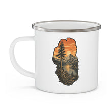 Load image into Gallery viewer, Inspired Adventure Company Tahoe Roots Enamel Camping Mug | Lake Tahoe Adventure Coffee Cup | Mountain Outdoor Mug