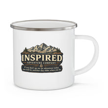 Load image into Gallery viewer, Inspired Adventure Company Tahoe Roots Enamel Camping Mug | Lake Tahoe Adventure Coffee Cup | Mountain Outdoor Mug