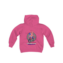 Load image into Gallery viewer, Inspired Kidz Mountain Bike Peace, Love, & Shred, Youth Heavy Blend Hooded Sweatshirt