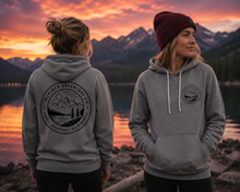 Load image into Gallery viewer, Inspired Adventure Co. Signature Hoodie – Minimal Mountain Adventure Pullover