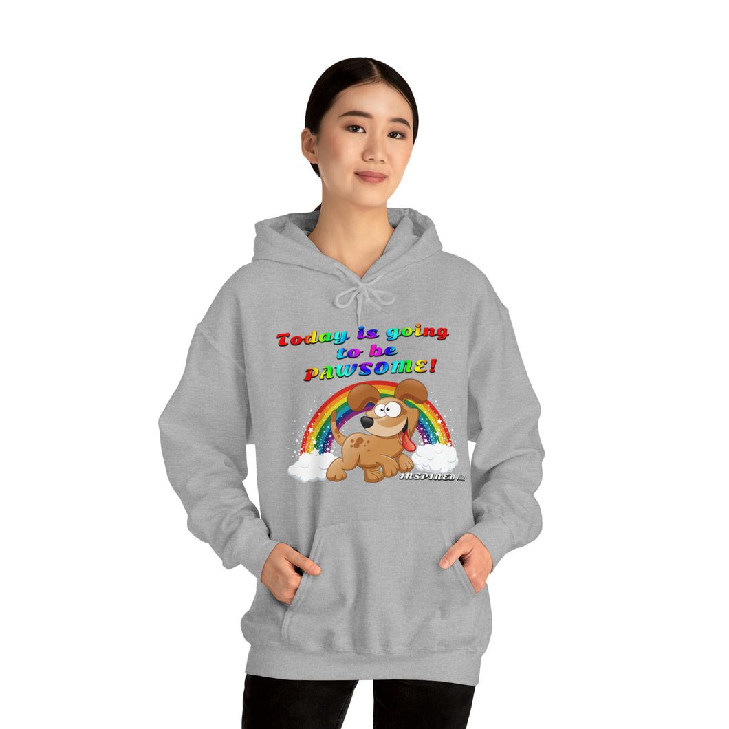 Today is Going to Be PAWSOME, Adult Unisex Heavy Blend™ Hooded Sweatshirt