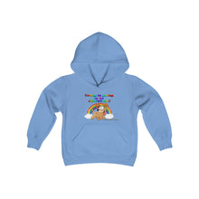 Load image into Gallery viewer, Today is Going to Be Pawsome, Puppies &amp; Rainbows Youth Heavy Blend Hooded Sweatshirt
