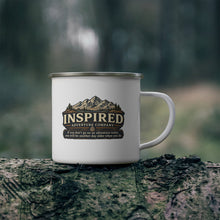Load image into Gallery viewer, Inspired Adventure Company Tahoe Roots Enamel Camping Mug | Lake Tahoe Adventure Coffee Cup | Mountain Outdoor Mug
