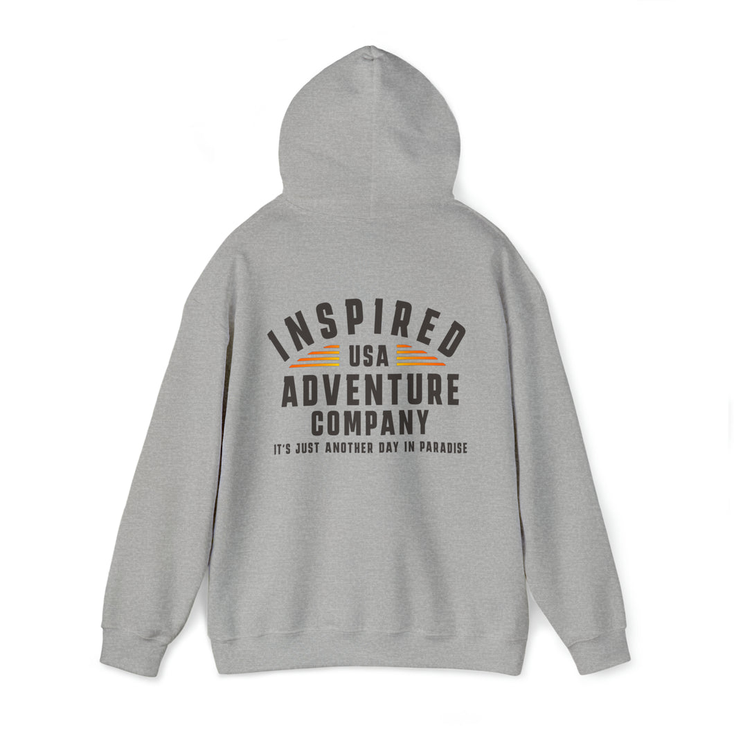 It's Just Another Day in Paradise... Inspired Adventure Co. Unisex Heavy Blend™ Hooded Sweatshirt