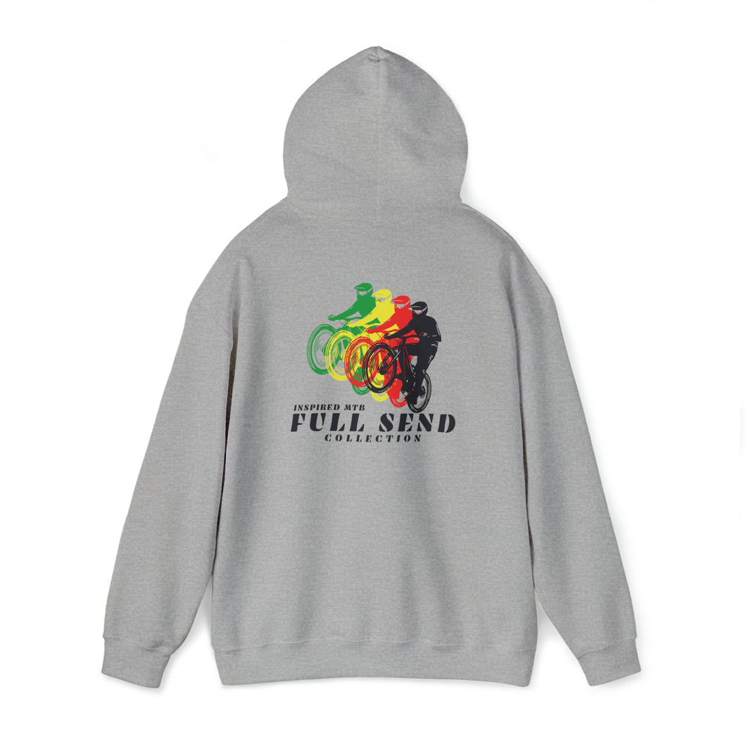 Inspired Mountain Bike Full Send Rasta Unisex Heavy Blend™ Hooded Sweatshirt