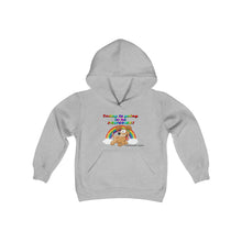 Load image into Gallery viewer, Today is Going to Be Pawsome, Puppies &amp; Rainbows Youth Heavy Blend Hooded Sweatshirt
